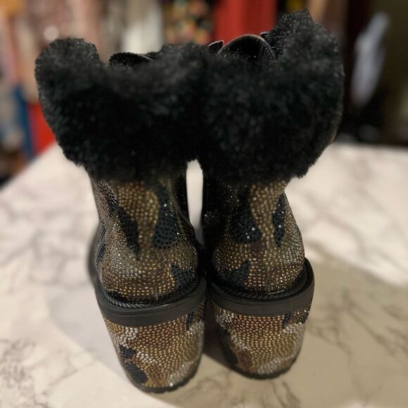 Jessica Simpson Deliah Womens Rhinestone Round Toe Ankle Boots - Picture 4 of 11